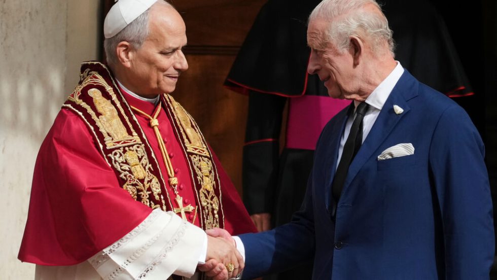 Ο βασιλιάς Κάρολος με τον Πάπα Λέοντα ΙΔ